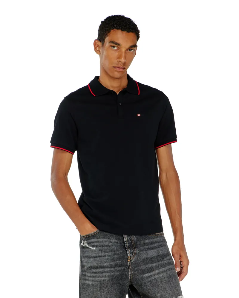 Diesel Poloshirt mit Diesel-Microstickerei - Polohemden - Herren - Schwarz Schwarz