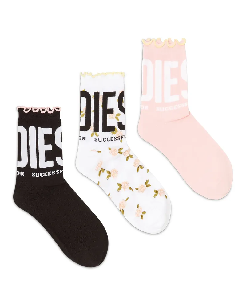 Diesel Socken mit Rüschenkante im Dreierpack - Socken - Damen - Bunt Bunt