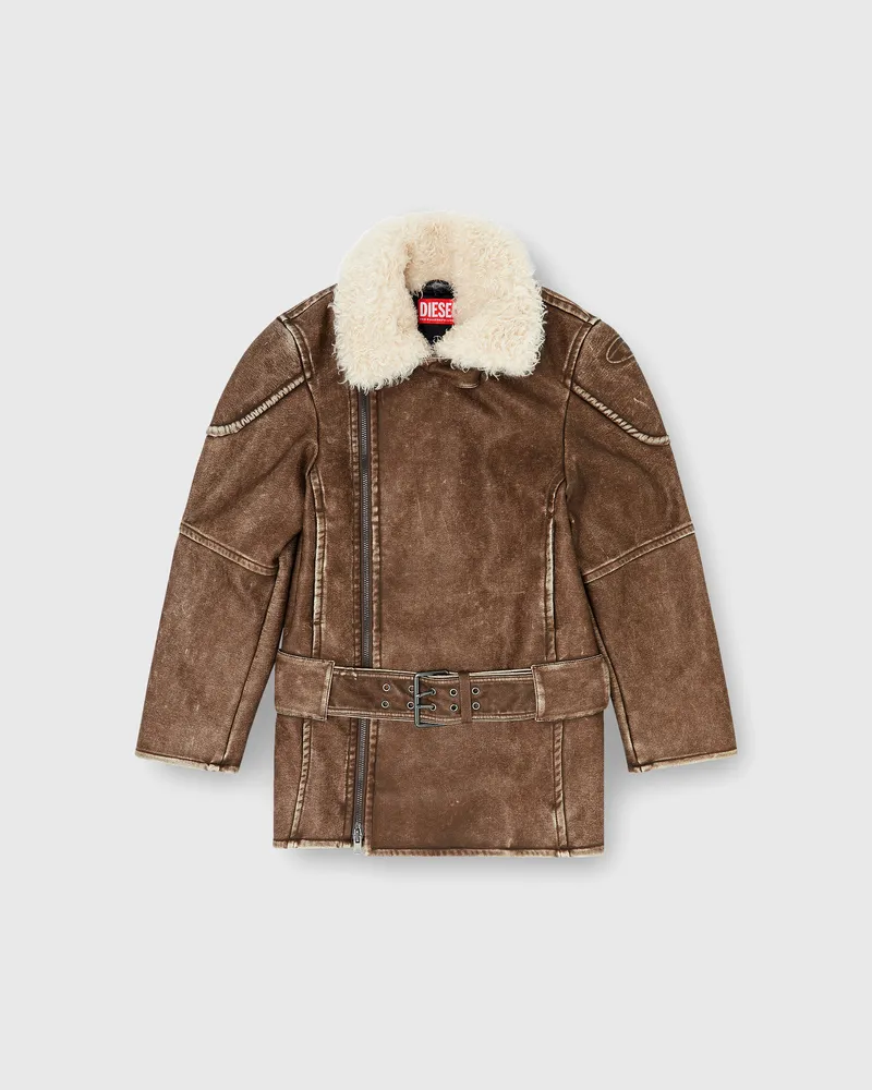 Diesel Doppelreihiger Aviator-Biker-Mantel - Jacken - Damen - Braun Braun