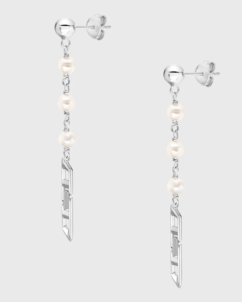 Diesel Ohrhänger aus Sterlingsilber mit Perlen - Ohrringe - Unisex - Silber Silber