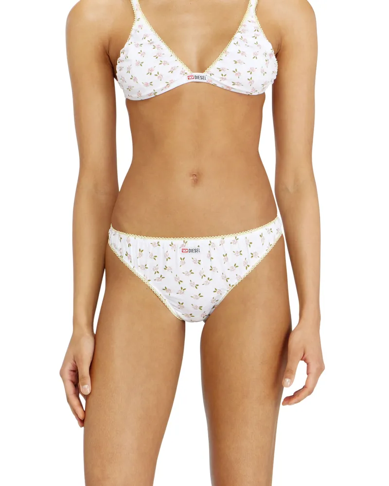 Diesel String in Baumwolle mit all-over Blumenmuster - Strings - Damen - Weiss Weiss