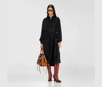 Midikleid mit verdrehtem Detail - Kleider - Damen - Schwarz