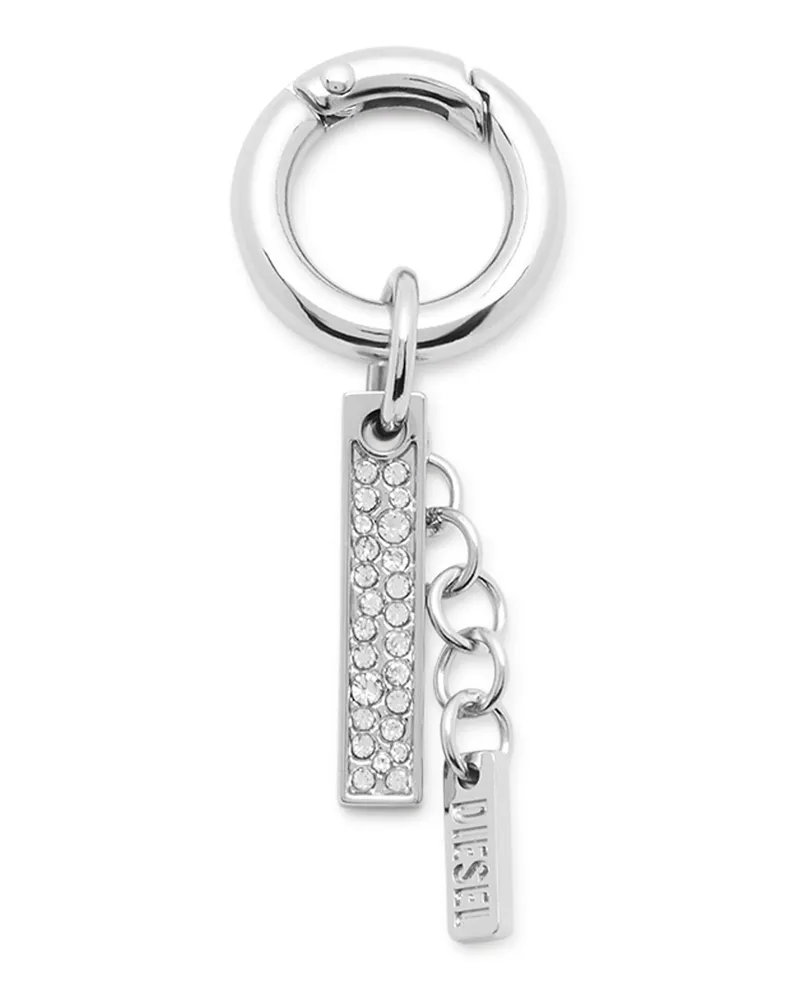 Diesel Metallschlüsselanhänger mit Strassanhänger - Charms und Schlüsselanhänger - Unisex - Silber Silber