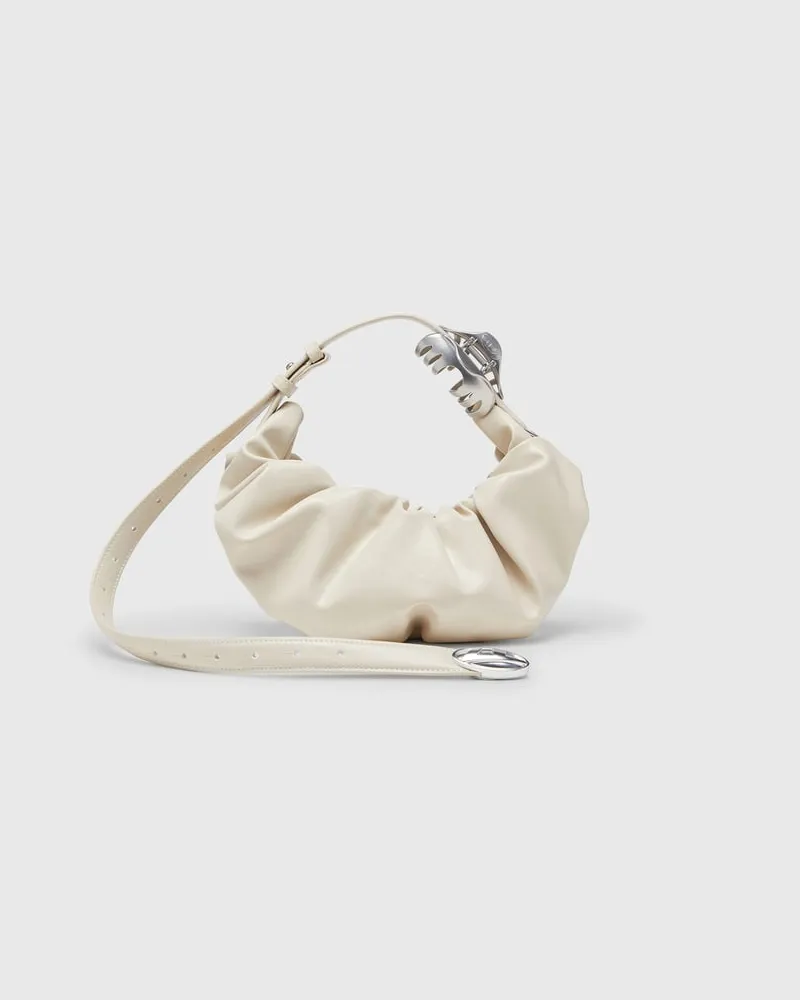 Diesel Grab-D-Small Hobo-Tasche mit gerafftem Design - Schultertaschen - Damen - Weiss Weiss