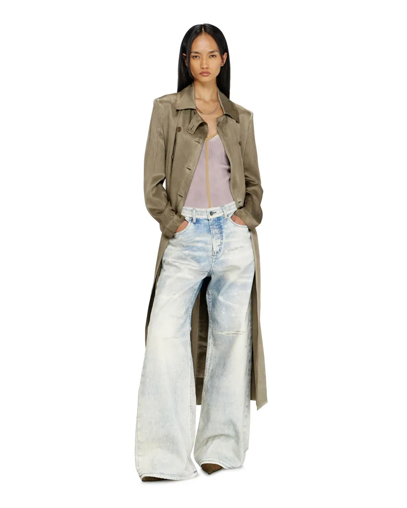 Diesel Trenchcoat aus geknittertem Satin - Jacken - Damen - Braun Braun