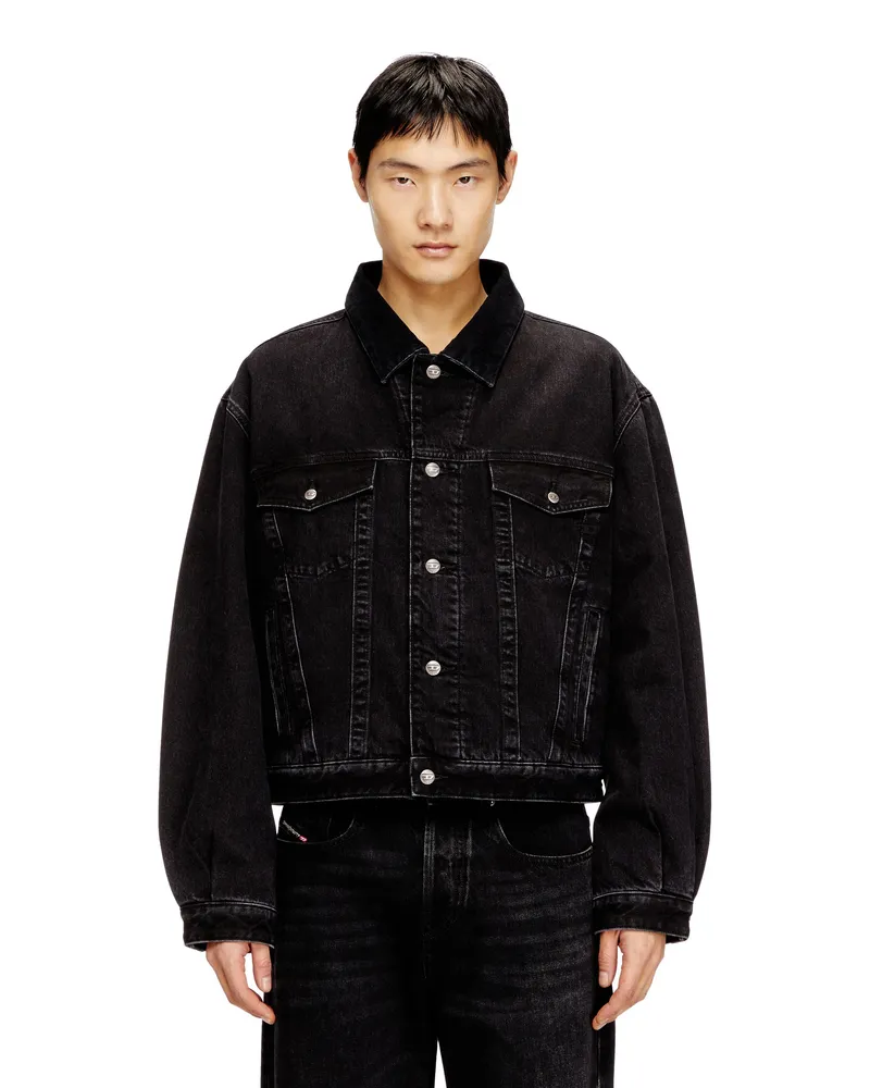 Diesel Gesteppte Truckerjacke aus Denim - Denim jacken - Unisex - Schwarz Schwarz