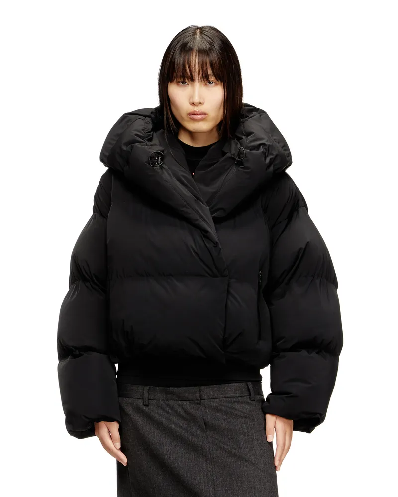 Diesel Wickel-Daunen-Jacke aus Bi-Stretch-Nylon - Winterjacken - Damen - Schwarz Schwarz