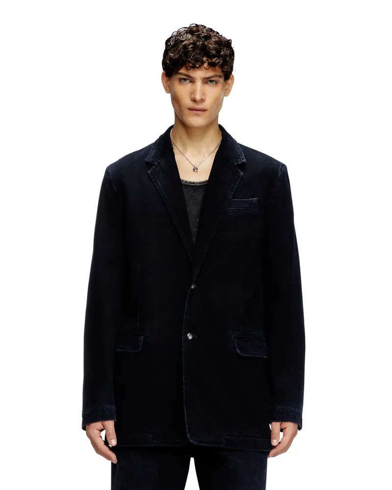 Diesel Blazer aus Denim mit Schlieren - Denim jacken - Unisex - Blau Blau
