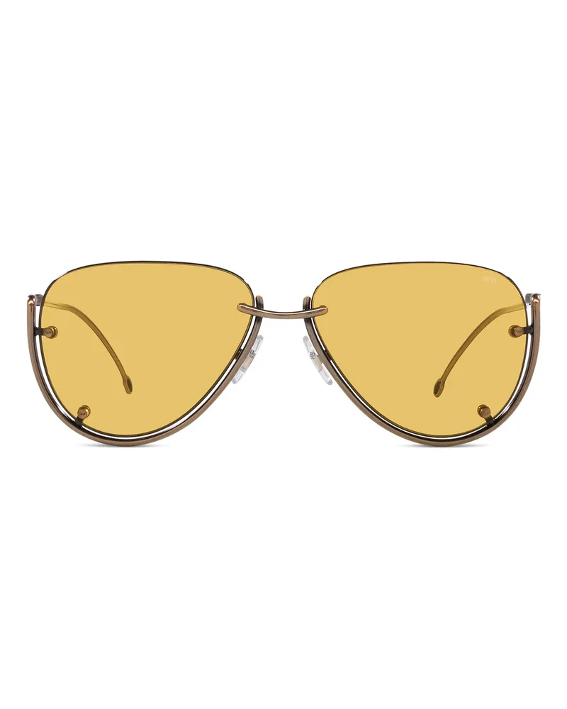 Diesel Brille in Pilotenform - Sonnenbrille - Unisex - Gelb Gelb