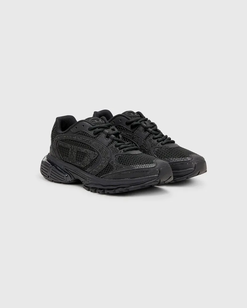 Diesel S-Pro-V-Dense - Mesh-Sneaker mit Kristallen - Sneakers - Damen - Schwarz Schwarz
