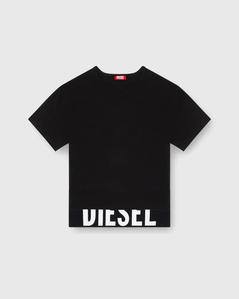 Diesel Sportliches verkürztes Top mit Logo-Band - Oberteile - Damen - Schwarz Schwarz