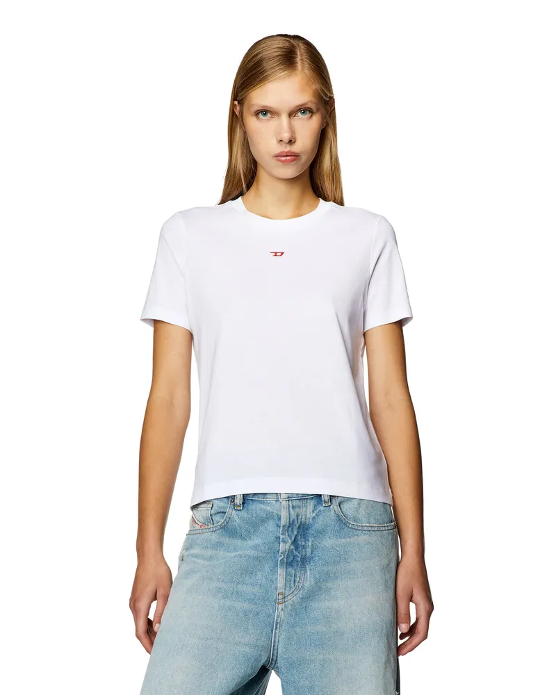 Diesel T-Shirt mit Mini-Logo-Patch - T-Shirts - Damen - Weiss Weiss