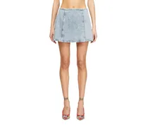 Minirock aus grafischem Denim mit Kristallen - Röcke - Damen - Blau