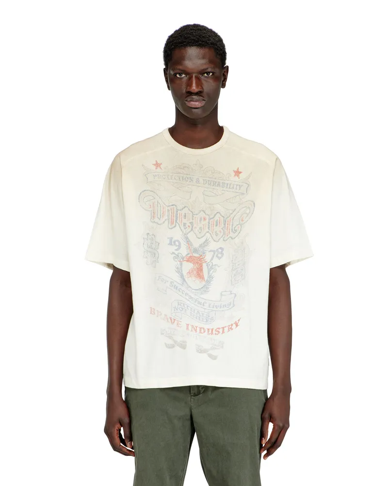 Diesel T-Shirt mit Diesel-Wappen-Grafik - T-Shirts - Herren - Weiss Weiss