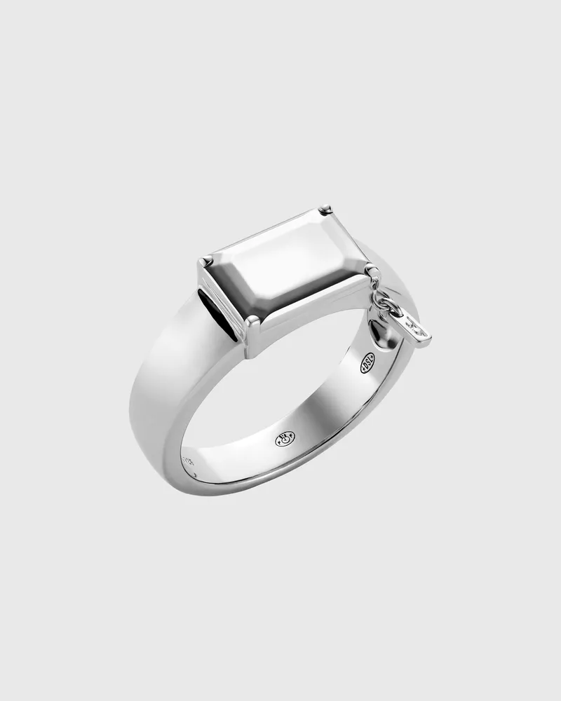 Diesel Sterlingsilber-Zentralfokus-Ring - Ringe - Unisex - Silber Silber