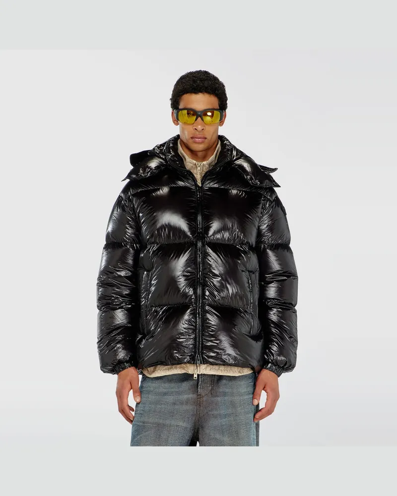 Diesel Daunen-Steppjacke mit abnehmbarer Kapuze - Winterjacken - Herren - Schwarz Schwarz