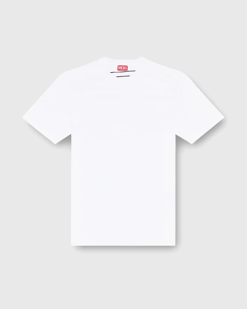 Diesel T-Shirt mit großer Oval D-Stickerei - T-Shirts - Herren - Weiss Weiss