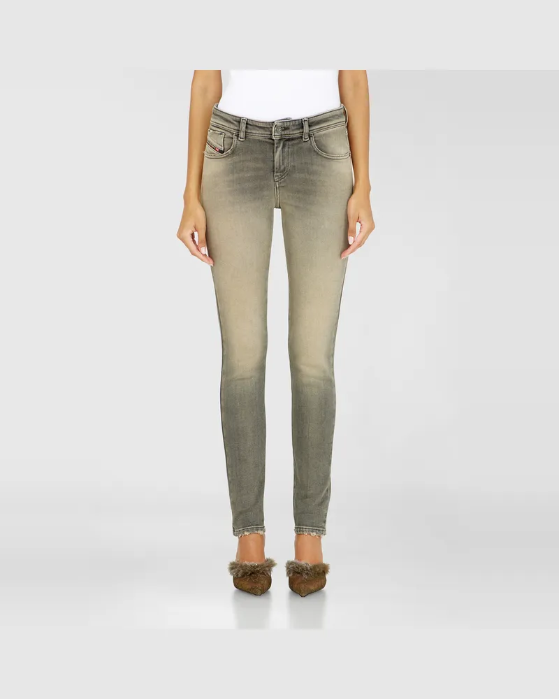 Diesel Skinny Jeans Regular Waist 2017 Slandy, Grau, Reißverschluss Grau
