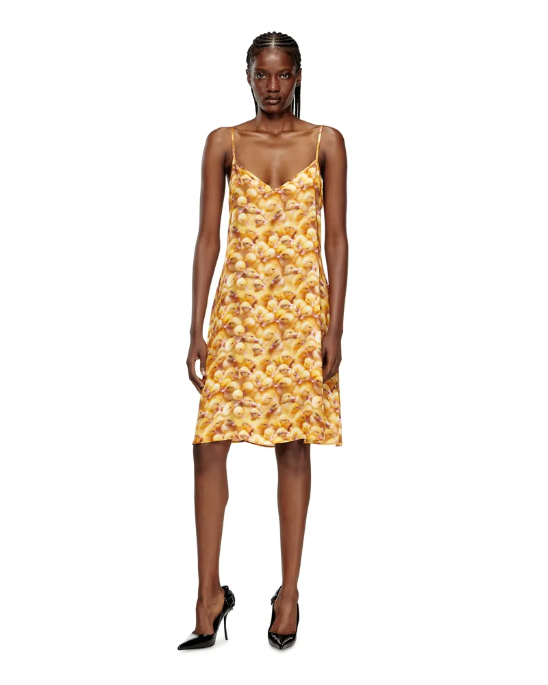 Diesel Mini-Kleid aus Viskose mit Allover-Print - Kleider - Damen - Gelb Gelb