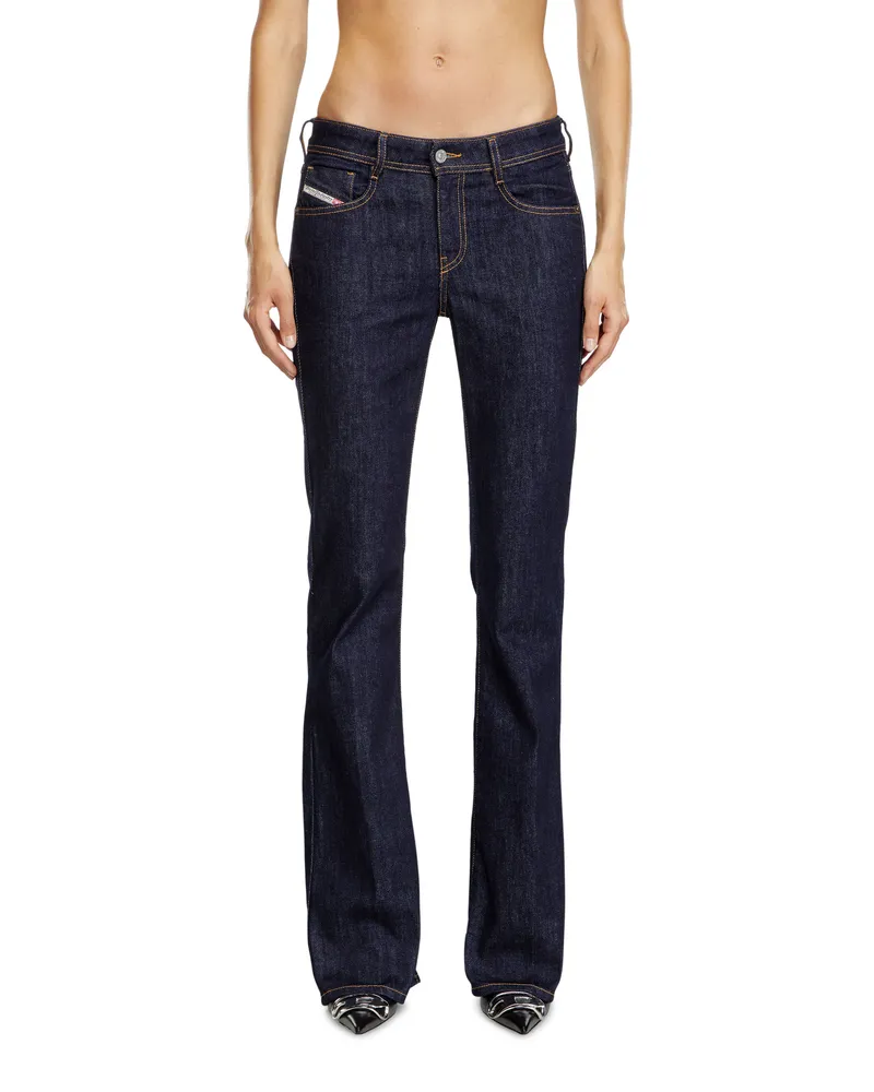 Diesel Bootcut Jeans Low Waist 1969 D-Ebbey, Dunkelblau, Reißverschluss Blau