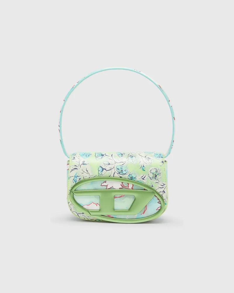Diesel 1DR-Ikonische Schultertasche mit Blumenmuster - Schultertaschen - Damen - Grün Grün
