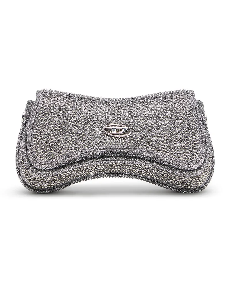 Diesel Play-Mini Crossbody-Tasche aus Crystal Lurex - Schultertaschen - Damen - Silber Silber