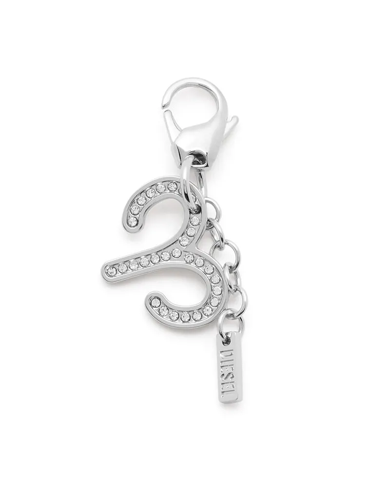 Diesel Metall-Anhänger „Aries" mit Strasssteinen - Charms und Schlüsselanhänger - Unisex - Silber Silber