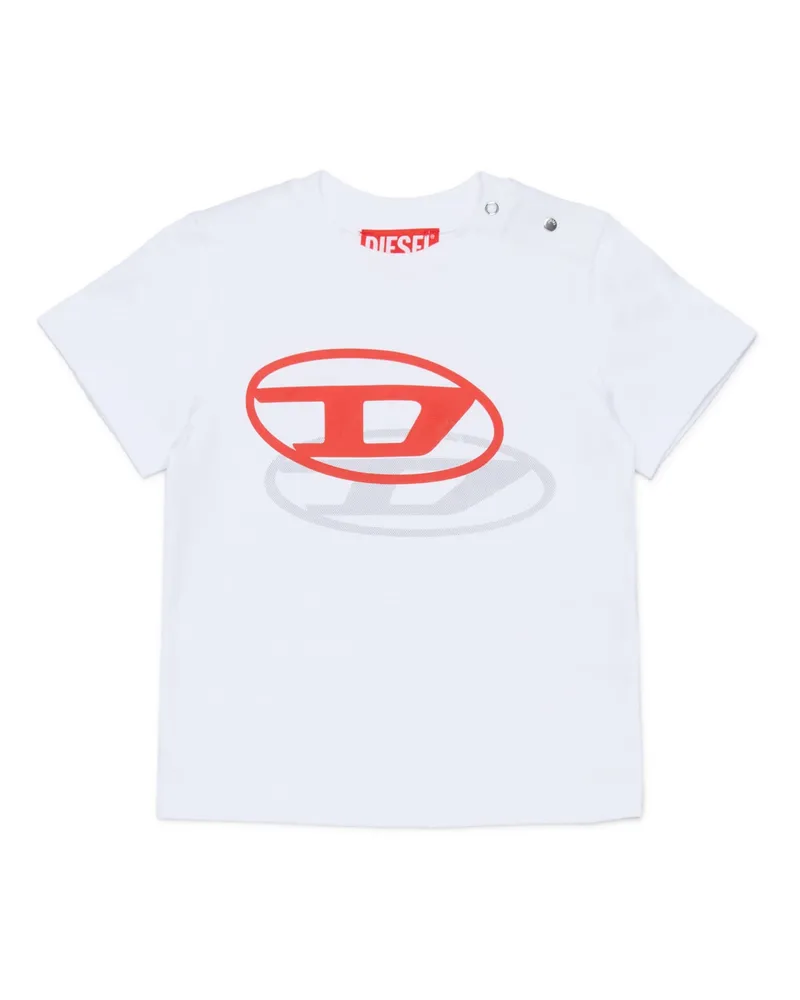 Diesel Baumwoll-T-Shirt mit Schattenlogo - T-Shirts und Tops - Herren - Weiss Weiss
