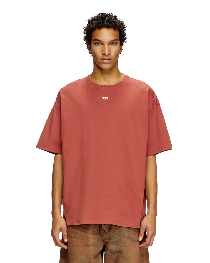 Diesel T-Shirt mit gesticktem D-Patch - T-Shirts - Unisex - Rot Rot