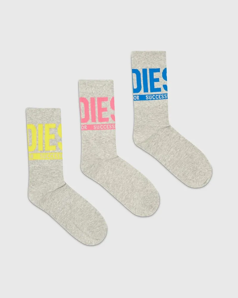 Diesel Socken mit Logo-Bündchen im Dreierpack - Socken - Herren - Grau Grau