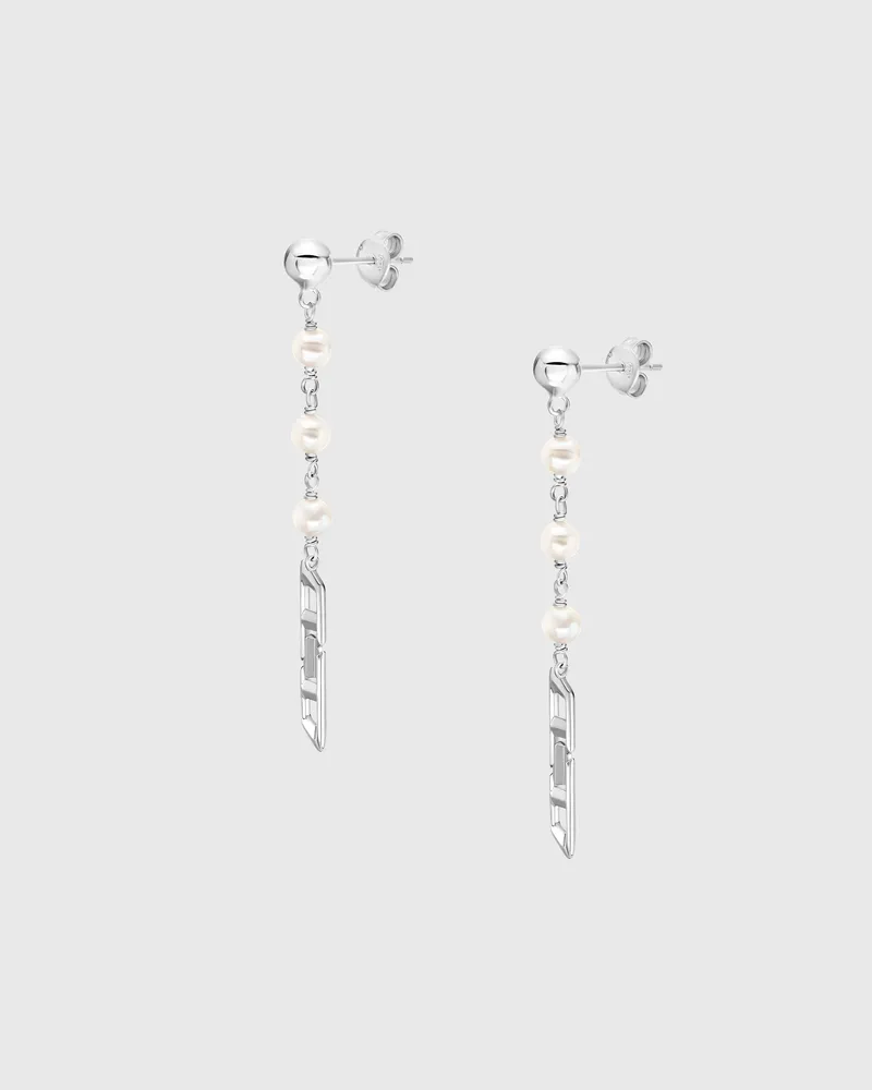 Diesel Ohrhänger aus Sterlingsilber mit Perlen - Ohrringe - Unisex - Silber Silber