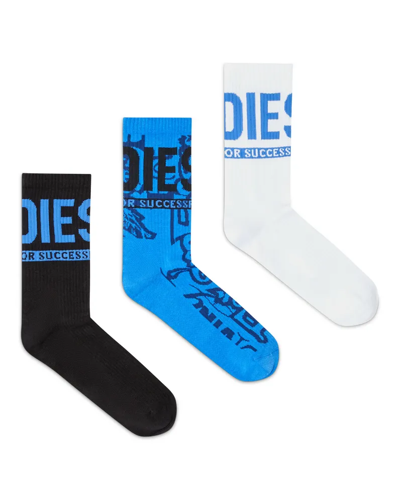Diesel Dreierpack Baumwollsocken mit Jacquardmustern - Socken - Herren - Bunt Bunt