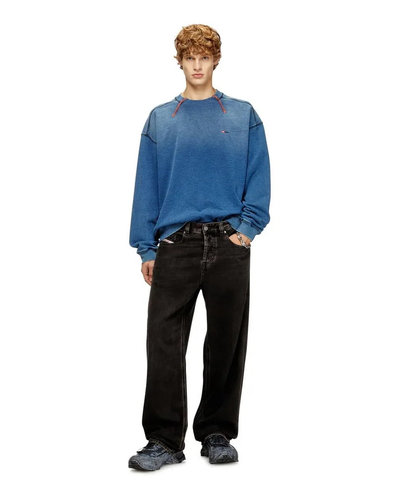 Diesel BaumwollHoodie mit kontrastierenden Nähten - Sweatshirts - Herren - Blau Blau