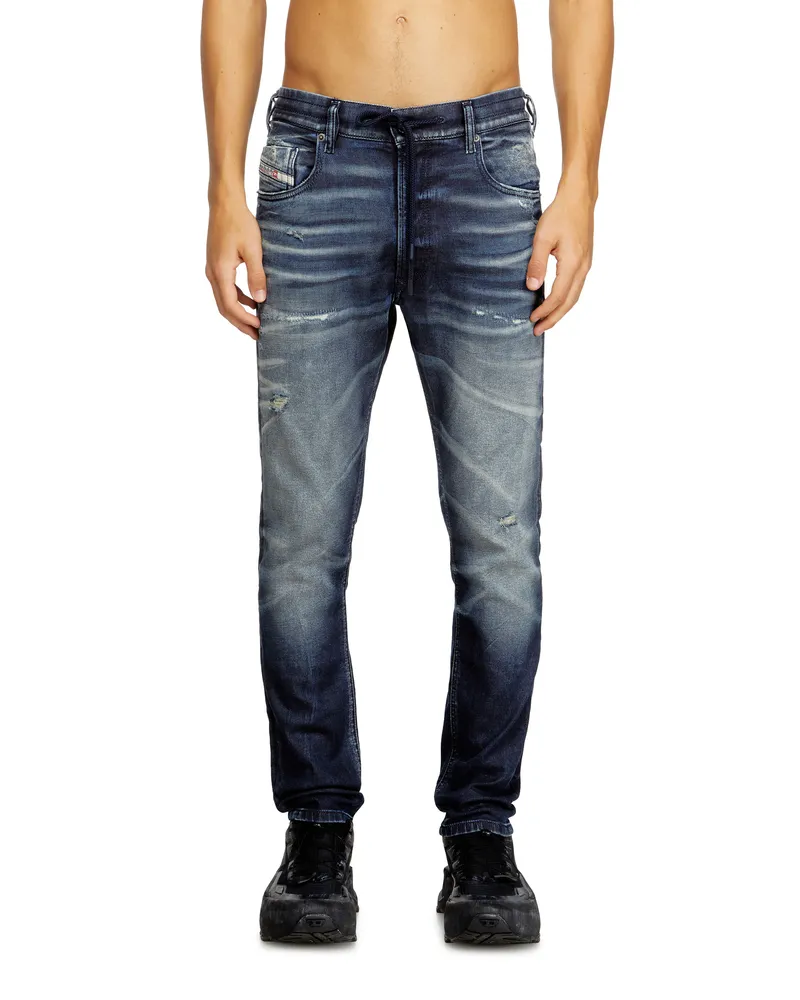 Diesel Regular Regular Waist 2032 D-Krooley Joggjeans, Dunkelblau, Reißverschluss Blau
