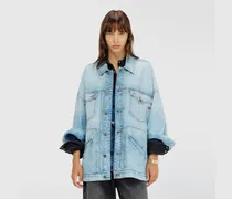 Oversized denim-arbeitsjacke - Denim jacken - Damen - Blau