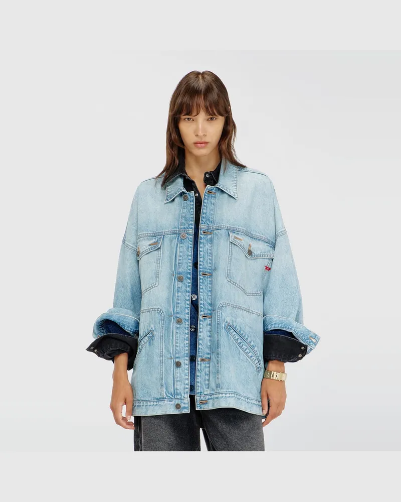 Diesel Oversized denim-arbeitsjacke - Denim jacken - Damen - Blau Blau
