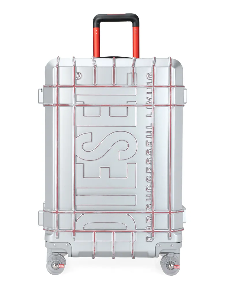 Diesel Robuster Koffer Größe L - Handgepäck Koffer - Unisex - Silber Silber