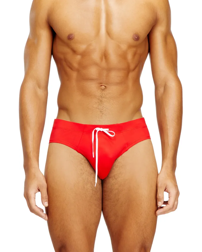 Diesel Lycra-Badeanzug mit Logoprint auf dem Rücken - Badeslips - Herren - Rot Rot