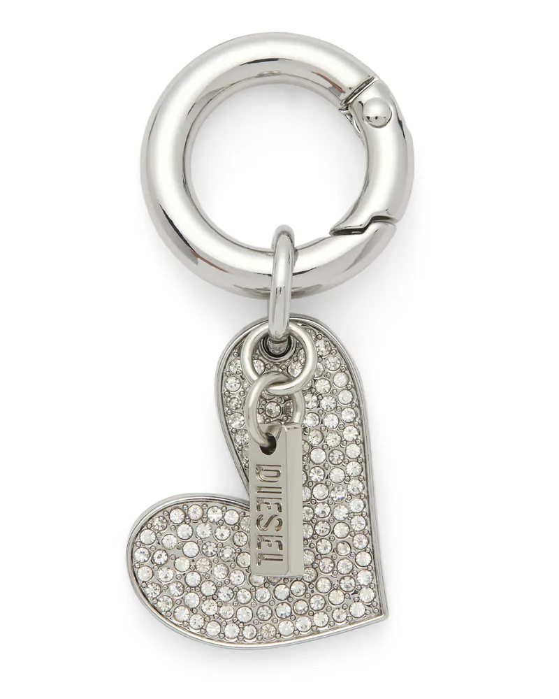 Diesel Metallherz-Anhänger mit Strasssteinen - Charms und Schlüsselanhänger - Damen - Silber Silber