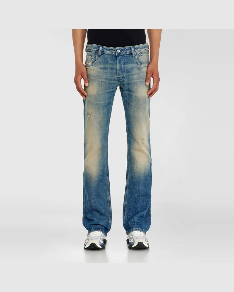 Diesel Bootcut Jeans Low Waist 2007 Zatiny, Mittelblau, Knopfverschluss Blau