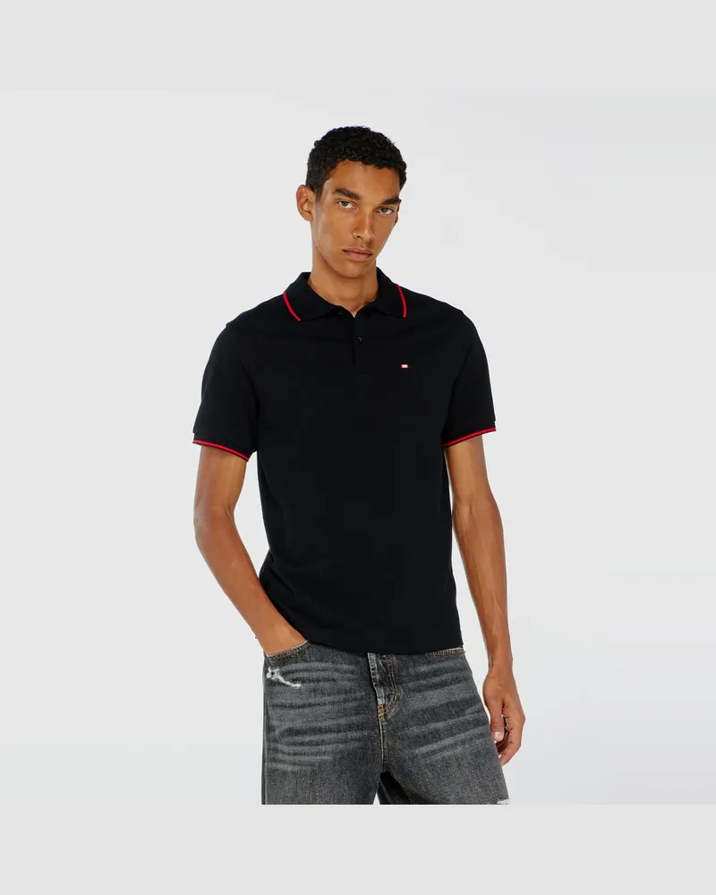 Diesel Poloshirt mit Diesel-Microstickerei - Polohemden - Herren - Schwarz Schwarz