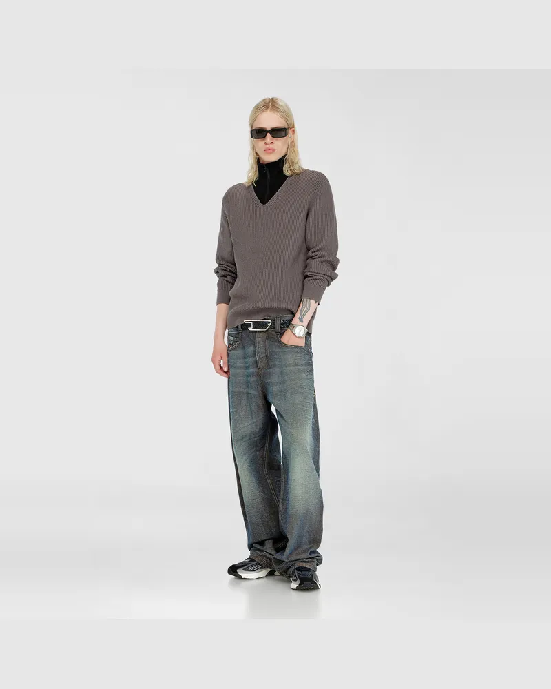 Diesel Pullover mit half-zip und doppellagigem Kragen - Strickwaren - Herren - Bunt Bunt