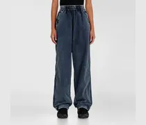 Acid-wash Trackpants aus Nylon-Taslan - Hosen - Damen - Blau