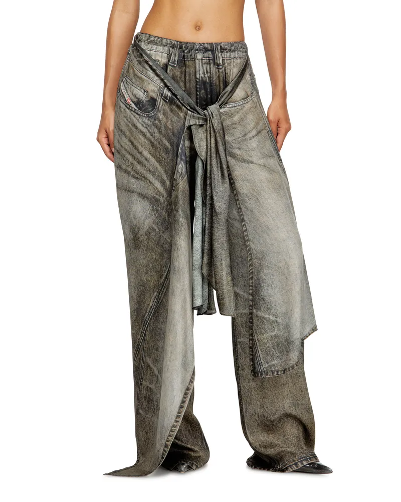 Diesel Wickel-Hose aus Viskose im Denim-Look - Hosen - Damen - Grau Grau