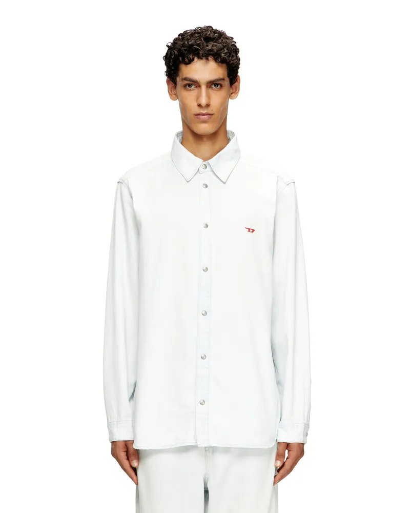 Diesel Shirt aus Denim mit Bleich-Effekt - Denimhemden - Herren - Blau Blau