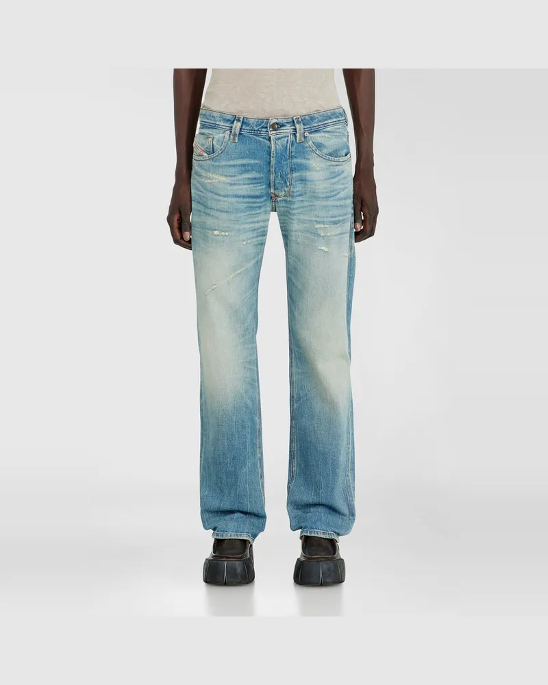 Diesel Regular Jeans Low Waist 1985 Larkee, Hellblau, Knopfverschluss Blau