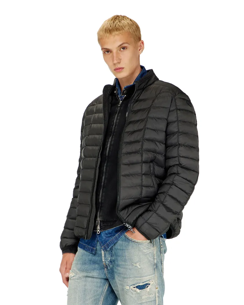 Diesel Pufferjacke aus leichtem Nylon - Winterjacken - Herren - Schwarz Schwarz