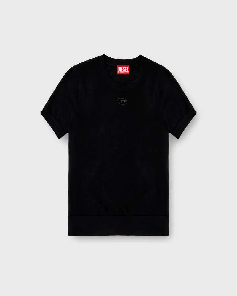Diesel Kurzarm-Pullover aus Wolle - T-Shirts - Damen - Schwarz Schwarz