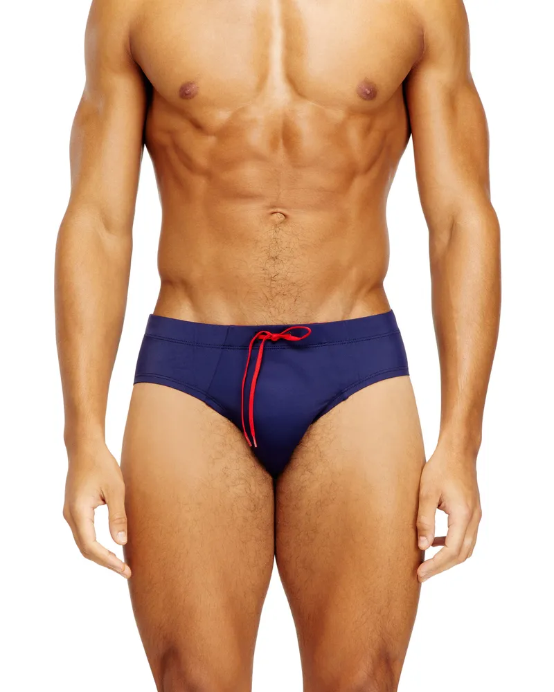 Diesel Lycra-Badeanzug mit Logoprint auf dem Rücken - Badeslips - Herren - Blau Blau