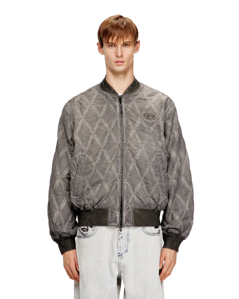 Diesel Gesteppte Bomberjacke mit Argyle-Muster - Jacken - Herren - Grau Grau